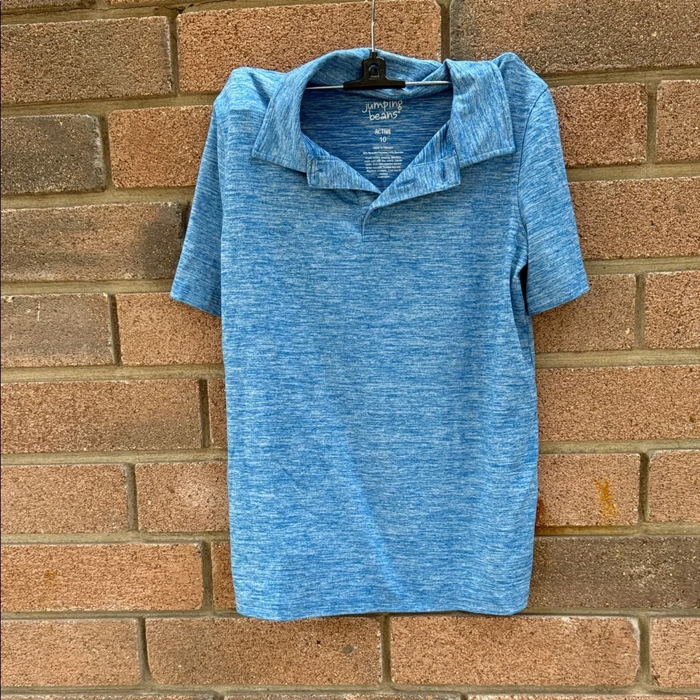 Jumping Beans Blue Preformance Active Polo Shirt Size 10 Recycled Activewear Tee - Picture 1 of 3